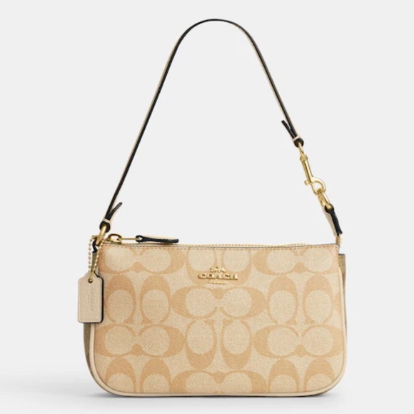 Coach Nolita 19 In Blocked Signature Canvas Gold/Light Khaki/Ivory Multi - Picture 2 of 6